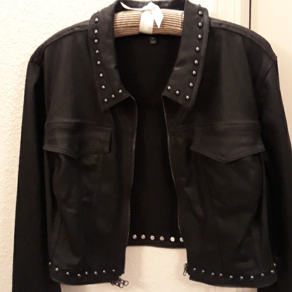 NEW Lane Bryant Crop or Long Black Moto Jacket - Picture 9 of 11